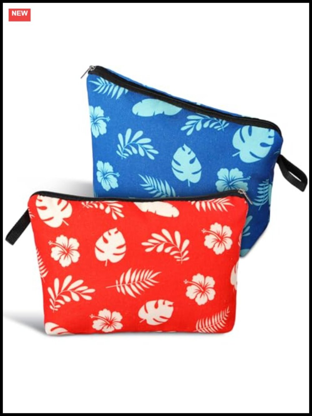 2-Pack Canvas Cosmetic Bags Waterproof Travel Toiletry Organizer Pouch Cute